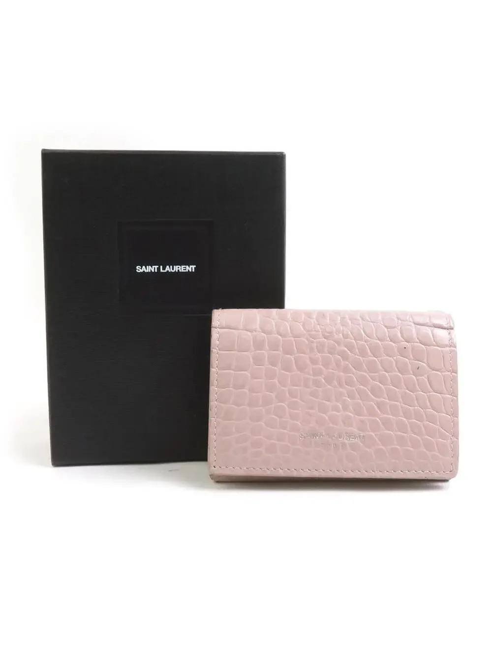 Auth Saint Laurent Trifold Wallet Pink #280351S16B
